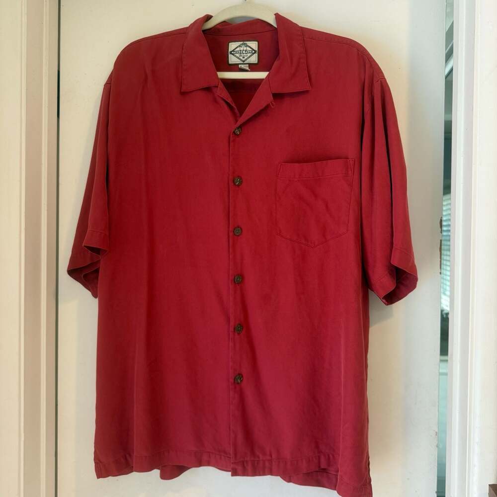 Three Palm 100% Silk Herringbone Camp Shirt